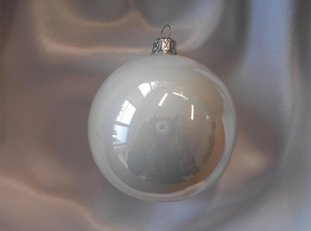Vánoční ozdoby Velká vánoční koule 4 ks - bílá lesklá