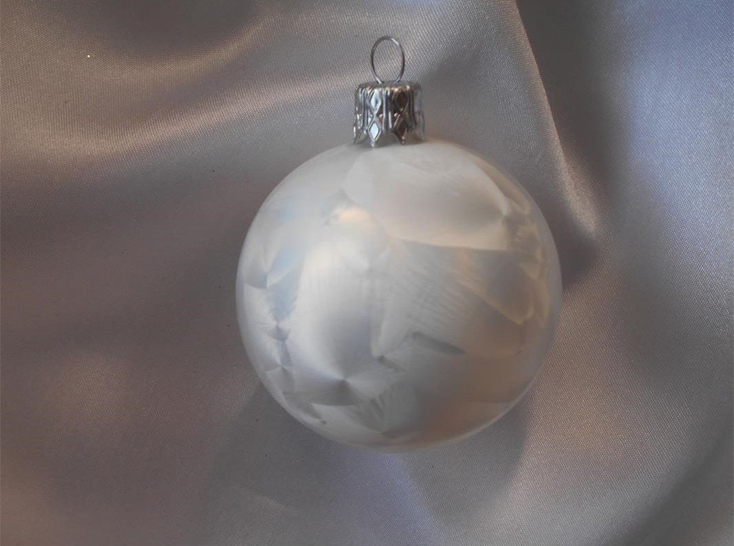 Vánoční ozdoby Malá vánoční koule 6 ks - bílý mrazolak
