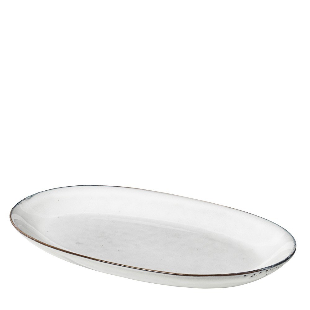Oválný talíř 30 cm Broste NORDIC SAND - písková