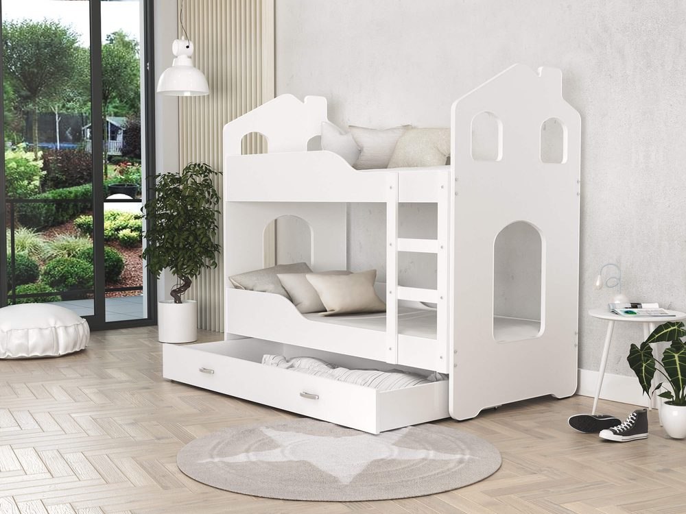 AJK - meble AJK meble Patrová postel Domek Dominik s šuplíkem 190 x 80 cm + rošt ZDARMA